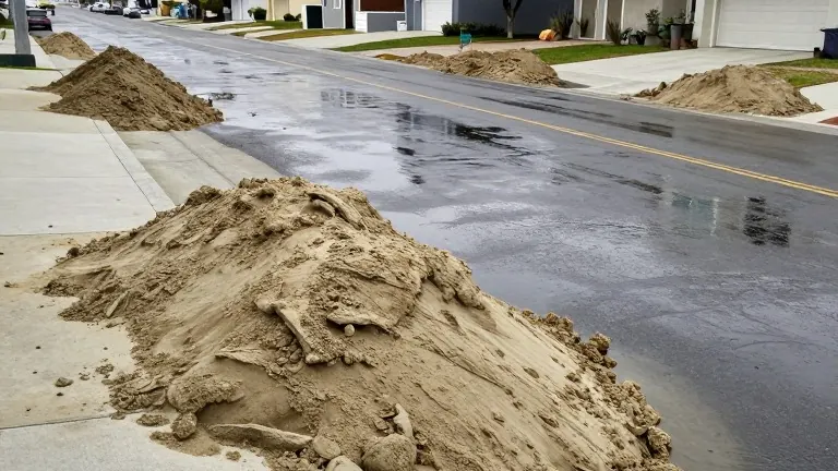 Illustration for: Long Beach sand berms fail to stop 8-foot flood on peninsula