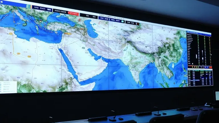 Illustration for: Votel: Iran strikes weaken targets but leave end state undefined